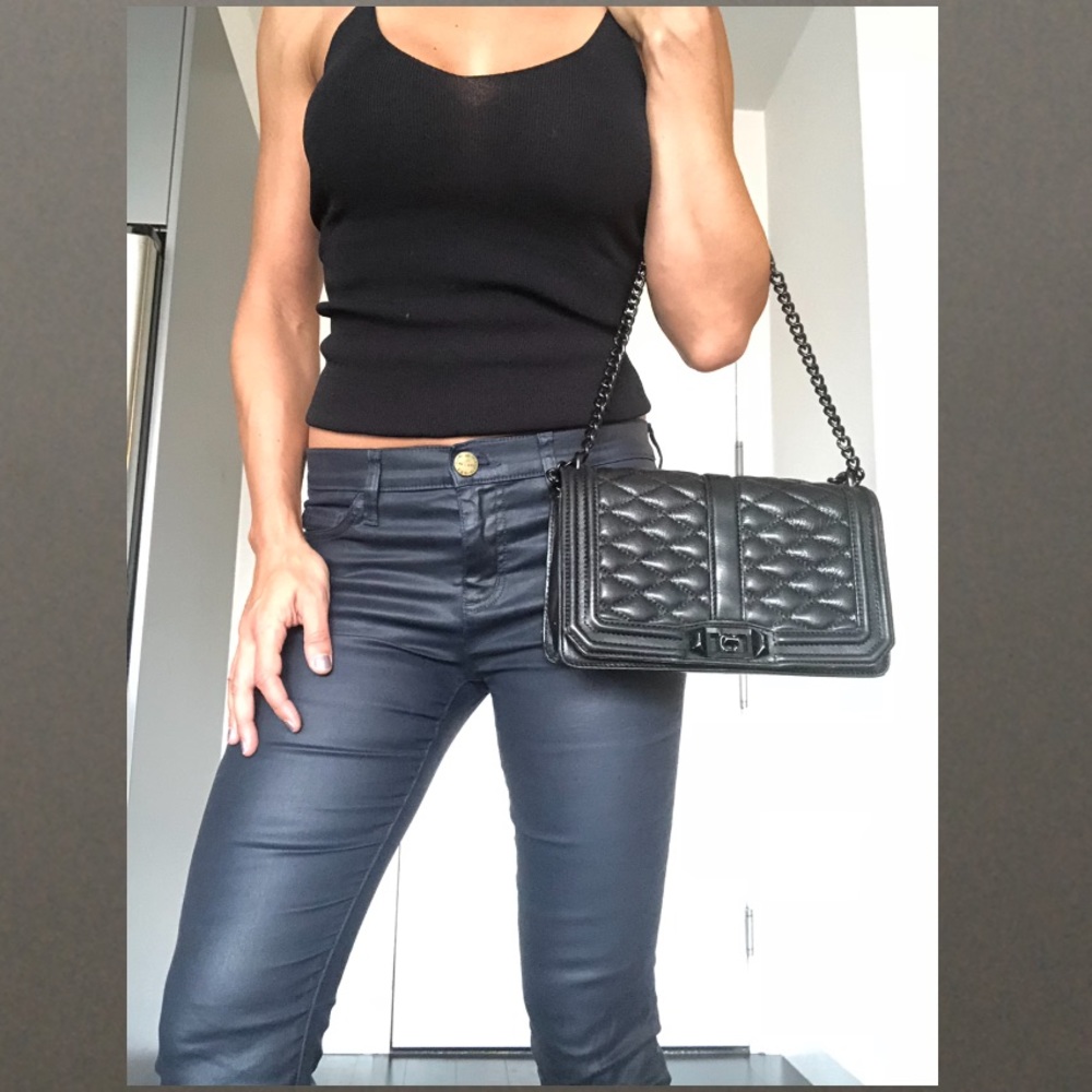 Blue leather-like pants 👖